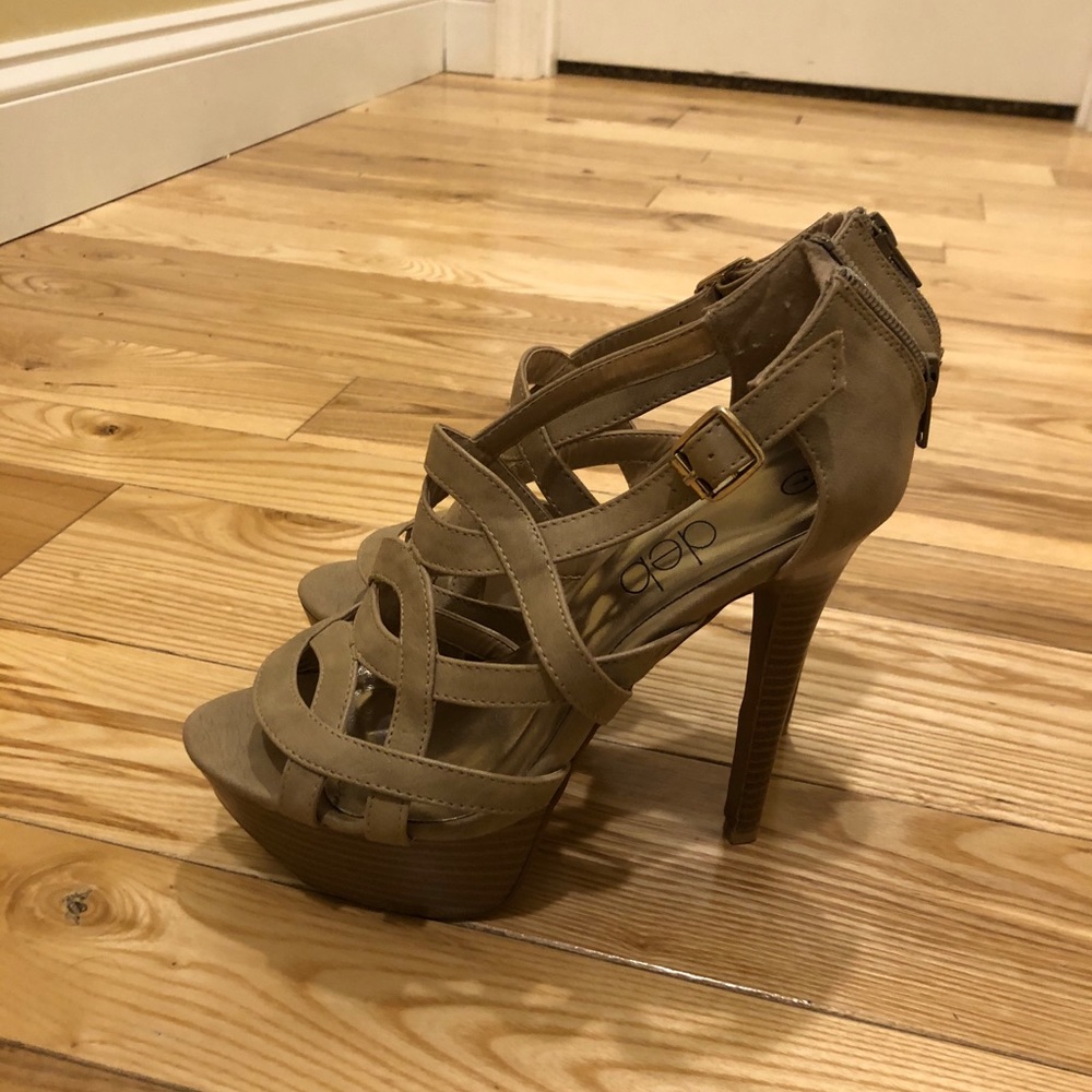 Tan 4” heel suede